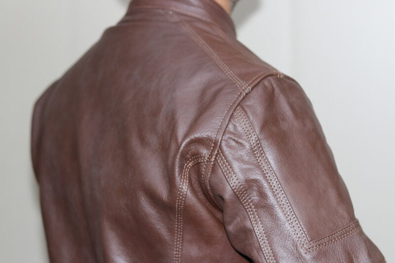 EAGLE-BRN Casual Black Leather Jacket for Men