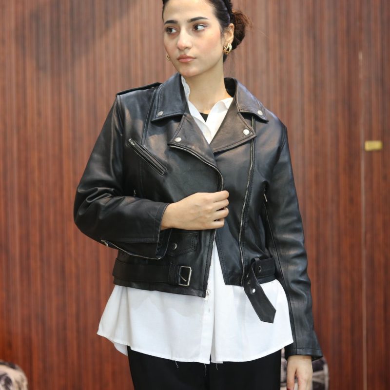 Biker Jacket for Women – Sheep Leather – Black